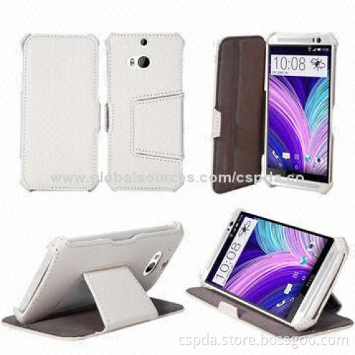 PU Leather Heat Setting Back Standing Mobile Phone Cases for HTC One 2